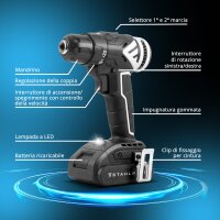STAHLWERK Avvitatore a batteria ABS-18 ST da 18 volt con tecnologia brushless, trapano avvitatore a batteria | trapano a batteria | set di utensili a batteria comprensivo di batteria, caricabatterie e valigetta di trasporto