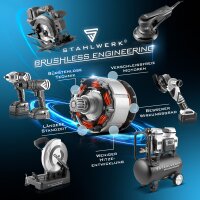 STAHLWERK Akkuschrauber ABS-18 ST mit 18 Volt und Brushless-Technologie, Akku Bohrschrauber | Akku Bohrer | Bohrmaschine | Akku Werkzeug Set inklusive Akku, Aufladeger&auml;t und Transportkoffer