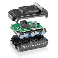 STAHLWERK 20 V rechargeable battery 2Ah Li-Ion replacement battery suitable for tools cordless screwdriver cordless drill cordless angle grinder capacity 2000 mAh