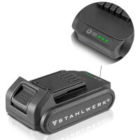 STAHLWERK 20 V rechargeable battery 2Ah Li-Ion replacement battery suitable for tools cordless screwdriver cordless drill cordless angle grinder capacity 2000 mAh
