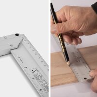 STAHLWERK aluminum stop angle measuring angle carpenter angle 400 mm angle with cm and inch riveted