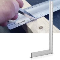 STAHLWERK aluminum stop angle measuring angle carpenter angle 400 mm angle with cm and inch riveted