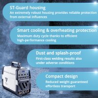 STAHLWERK AC/DC TIG 200 pulse with plasma ST fully equipped welding machine with 200 A TIG &amp; MMA, suitable for aluminum &amp; thin sheet metal, combination device with 50 amp CUT function