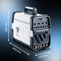 STAHLWERK AC/DC TIG 200 pulse with plasma ST fully equipped welding machine with 200 A TIG &amp; MMA, suitable for aluminum &amp; thin sheet metal, combination device with 50 amp CUT function