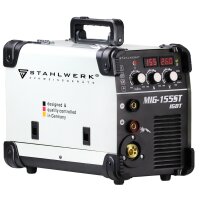 B-Ware STAHLWERK MIG MAG 155 ST IGBT-Schweißgerät mit synergetischem Drahtvorschub und echten 155 Ampere / Schutzgasschweißgerät mit MMA / E-Hand