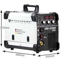 B-Ware STAHLWERK MIG MAG 155 ST IGBT-Schweißgerät mit synergetischem Drahtvorschub und echten 155 Ampere / Schutzgasschweißgerät mit MMA / E-Hand