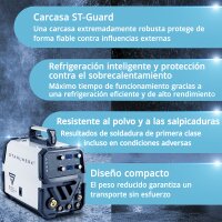 STAHLWERK CTM-250 ST Soldadora combinada TIG + MIG/MAG + MMA/E-Hand + CUT/Plasma con funci&oacute;n de plasma de 200 amperios y 50 amperios, muchos par&aacute;metros de soldadura ajustables