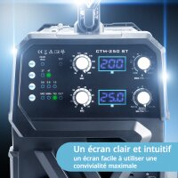 STAHLWERK CTM-250 ST Poste de soudage combin&eacute; TIG + MIG/MAG + MMA/E-Hand + CUT/Plasma avec fonction plasma 200 amp&egrave;res et 50 amp&egrave;res, nombreux param&egrave;tres de soudage r&eacute;glables