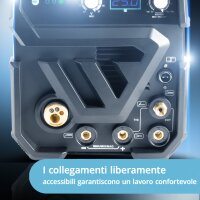 STAHLWERK CTM-250 ST Saldatrice combinata TIG + MIG/MAG + MMA/E-Hand + CUT/Plasma con funzione plasma da 200 ampere e 50 ampere, molti parametri di saldatura regolabili