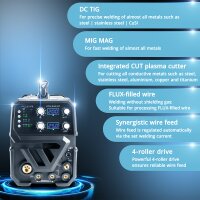 STAHLWERK CTM-250 ST Kombinovan&yacute; svarovac&iacute; stroj TIG + MIG/MAG + MMA/E-Hand + CUT/Plasma s 200 amp&eacute;rovou a 50 amp&eacute;rovou plazmovou funkc&iacute;, plne vybaven&yacute;