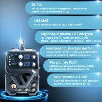 STAHLWERK CTM-250 ST Saldatrice combinata TIG + MIG/MAG + MMA/E-Hand + CUT/Plasma con funzione plasma da 200 ampere e 50 ampere, completamente attrezzata