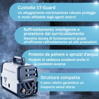STAHLWERK CTM-250 ST Saldatrice combinata TIG + MIG/MAG + MMA/E-Hand + CUT/Plasma con funzione plasma da 200 ampere e 50 ampere, completamente attrezzata