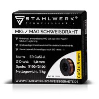 MIG MAG CuSi3 Schwei&szlig;draht 1,0 mm auf 1 kg Drahtrolle