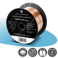 STAHLWERK Filo per saldatura MIG MAG ER70S-6 SG2 Ø 0,6 mm S100/D100 rotolo di filo 1 kg