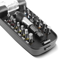 STAHLWERK 15-teiliges Profi-Bit-Set aus Chrom-Vanadium-Stahl mit Magnethalter und Schnellwechsel-Vorrichtung f&uuml;r Akku-Schrauber und Handbohrmaschinen