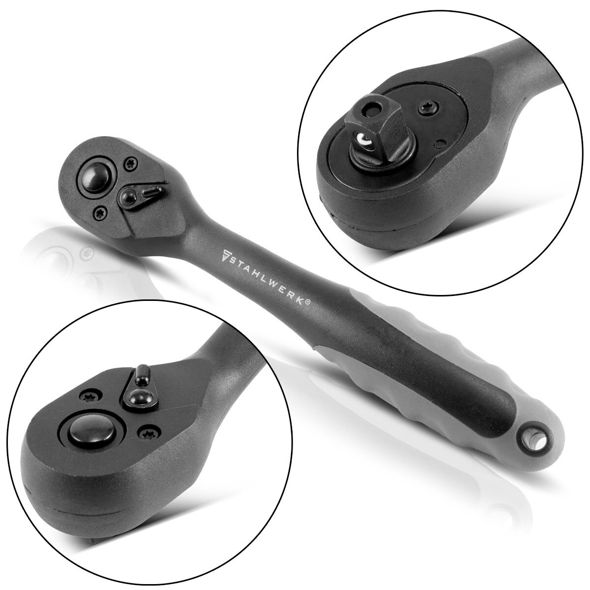 STAHLWERK reversible ratchet 3/8 inch ratchet wrench with 72 teeth 