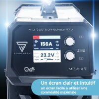 STAHLWERK MIG MAG 200 Double Pulse Pro poste &agrave; souder enti&egrave;rement synergique avec 200 amp&egrave;res et torche de soudage AK25/MB25