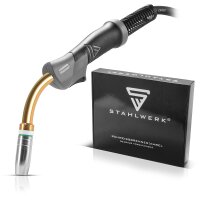 STAHLWERK MIG MAG Alu-Set AK25 MB25 soplete con paquete de manguera de 3m + piezas de desgaste Juego para soldadura de aluminio 28 piezas boquillas de gas + boquillas de corriente + portaboquillas