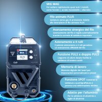 STAHLWERK MIG MAG 200 a doppio impulso Pro saldatrice completamente sinergica con torcia di saldatura in alluminio AK25/MB25 e set di parti di usura per la saldatura dellalluminio