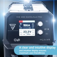 STAHLWERK MIG MAG 200 dubbele puls Pro volledig synergisch lasapparaat met AK25/MB25 aluminium lastoorts en slijtdelen set voor aluminium lassen