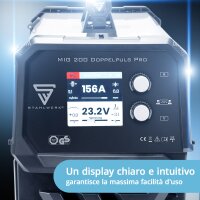 STAHLWERK MIG MAG 200 a doppio impulso Pro saldatrice completamente sinergica con torcia di saldatura in alluminio AK25/MB25 e set di parti di usura per la saldatura dellalluminio