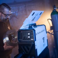 STAHLWERK MIG MAG 200 dubbele puls Pro volledig synergisch lasapparaat met AK25/MB25 aluminium lastoorts en slijtdelen set voor aluminium lassen