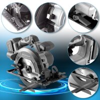 STAHLWERK AKS-20 ST Sierra circular manual sin cable Tecnolog&iacute;a sin escobillas con 900 vatios y 4.500 rpm para cortar madera, PVC, MDF, contrachapado y otros materiales