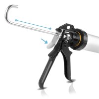 STAHLWERK Pistolet do silikonu  SP-600 ST 600 ml prasa do kartuszy / pistolet do kartuszy wykonany z wytrzymalego aluminium do kartuszy i worków do silikonowania i nakladania klejów i uszczelniaczy.