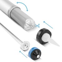 STAHLWERK Pistolet do silikonu  SP-600 ST 600 ml prasa do kartuszy / pistolet do kartuszy wykonany z wytrzymalego aluminium do kartuszy i worków do silikonowania i nakladania klejów i uszczelniaczy.