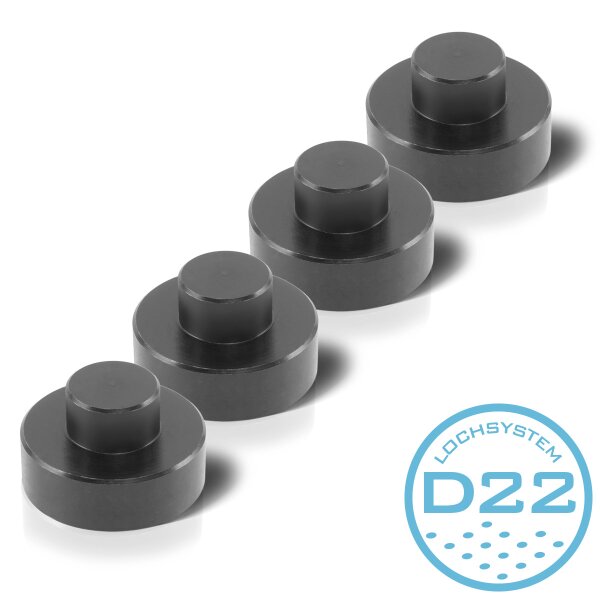 STAHLWERK Abstandhalter und Spannbolzen 44 x 15 mm stapelbar für Schweißtische mit D 22 Lochsystem – Praktisches 4er Set