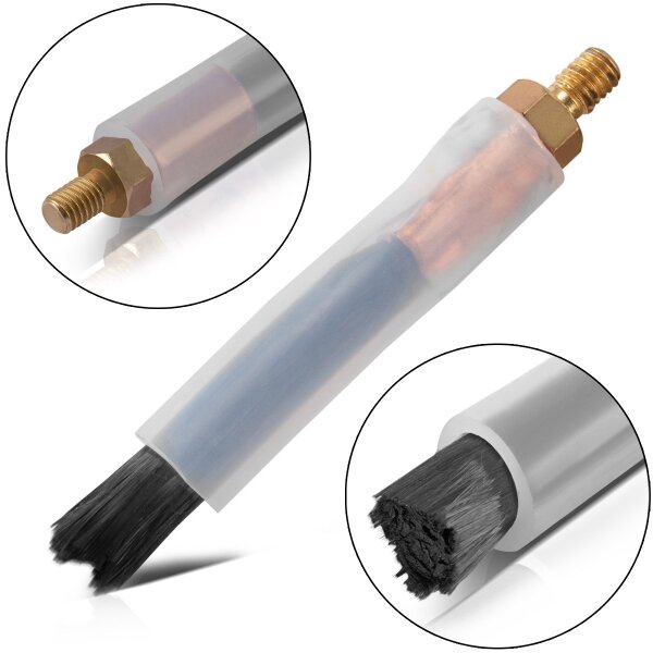 STAHLWERK Kulfiberbørste / kulbørste til bejdseapparater, passiveringsapparater, bejdseapparater og elektrolytiske apparater med M6-tilslutning