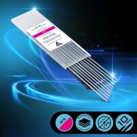 STAHLWERK Wolframelektroden / laselektroden WX Pink 1,6 + 2,4 mm 5 stuks in praktische set van 10