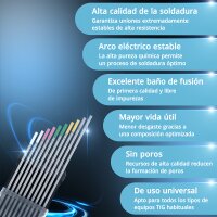 STAHLWERK Electrodos de tungsteno / electrodos de soldadura oro, gris, rosa, blanco, verde 2,4 mm 2 cada uno en un práctico juego de 10