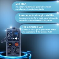 STAHLWERK Lift TIG Starter Set MIG MAG 160 M Saldatrice combinata 5 in 1 completamente sinergica con 160 ampere e 2 rulli di trascinamento / MIG MAG FLUX metallo dapporto ARC MMA Lift TIG