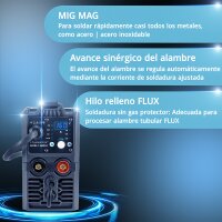 STAHLWERK MIG MAG 160 M equipo completo soldadora IGBT Unidad combinada totalmente sin&eacute;rgica 5 en 1 con 160 Amp reales y accionamiento de 2 rodillos / hilo tubular, MIG MAG, ARC MMA, Lift TIG