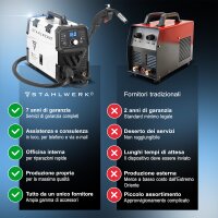 STAHLWERK MIG MAG 160 M Saldatrice completamente equipaggiata Apparecchio combinato 5 in 1 completamente sinergico con 160 ampere e 2 bobine / filo animato, MIG MAG, ARC MMA, Lift TIG