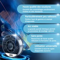 STAHLWERK FLUX Fil fourré E71T-GS 1,0 mm | Bobine de fil de 5 kg D200 | Bobine de fil pour mandrin de 50 mm | Fil de soudage premium | Matériau dapport | Fil de soudage universel | Fil fourré électrode | MIG MAG