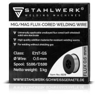 STAHLWERK MIG MAG Premium F&uuml;lldraht Drahtrolle E71T-GS 0,6 mm S100/D100 Rolle 1 kg