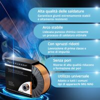 STAHLWERK MIG MAG Premium Filo per saldatura / rotolo di filo ER70S-6 SG2 0,8 mm S270/D270 15 kg per saldatura con gas di protezione