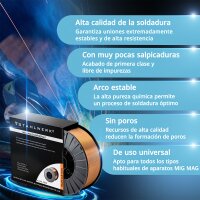 STAHLWERK MIG MAG Premium alambre de soldadura / rollo de alambre ER70S-6 SG2 0,8 mm S270/D270 15 kg para soldadura con gas de protección