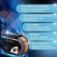 STAHLWERK MIG MAG Premium alambre de soldadura / rollo de alambre ER70S-6 SG2 1.0 mm S270/D270 15 kg para soldadura con gas de protección
