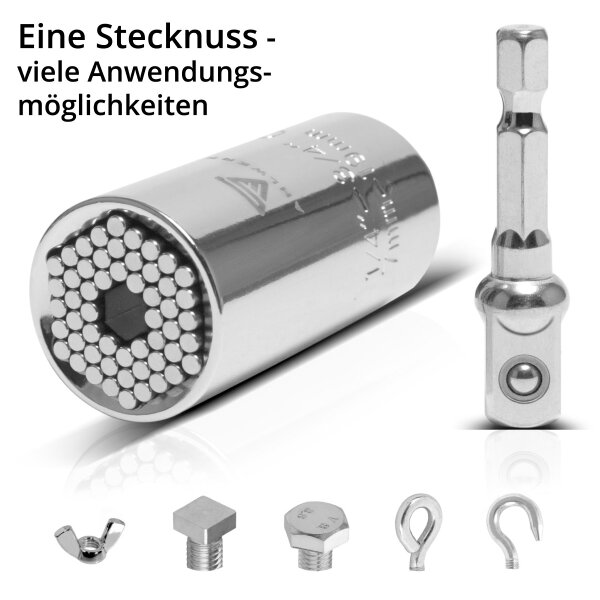 Universal socket wrench STAHLWERK 7-19 mm for 3/8
