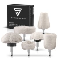 STAHLWERK Set of 6 universal polishing heads PS-6 ST for...