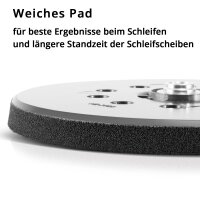 STAHLWERK Universal high performance sanding disc / sanding disc 225 mm, perforated design with Velcro system and M14 thread for drywall sanders.