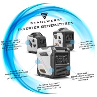 STAHLWERK IG-3500 ST -invertteribensiinigeneraattori / sähkögeneraattori / monikäyttöinen generaattori / varavoimageneraattori, teho 3,5 kW / 4,76 hv, 4-tahtimoottori, 5 kuluttajaliitäntää, energiatehokas ja huoltovapaa