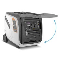 STAHLWERK IG-4000 ST -invertteribensiinigeneraattori / s&auml;hk&ouml;generaattori / monik&auml;ytt&ouml;inen generaattori / varavirtageneraattori, teho 4 kW / 5,44 hv, 4-tahtinen, 5 kuluttajaliit&auml;nt&auml;&auml;, energiatehokas ja huoltovapaa
