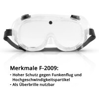 STAHLWERK sikkerhedsbrilles&aelig;t / kurvemaske med fastg&oslash;relsesrem / svejsebriller / overbriller / arbejdssikkerhedsudstyr