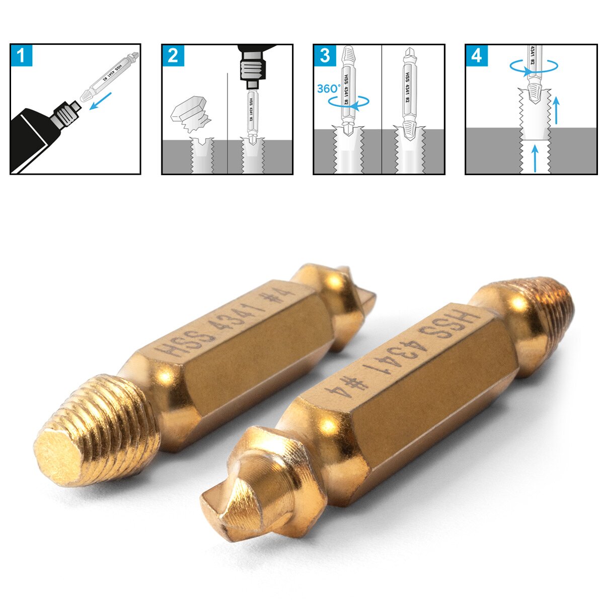 Schraubenausdreher Set 5-teilig - Entfernt Abgebrochene Schrauben Leicht Gemacht