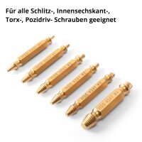 STAHLWERK Linksausdreher / Schraubenentferner / besch&auml;digte Schrauben Ausdreher 6er Set / geh&auml;rteter HSS Stahl