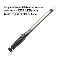 STAHLWERK LED Arbeitsleuchte AL-300 ST Leistungsstarke Stableuchte / Stablampe / Taschenlampe mit integriertem Akku, USB-Anschluss und schwenkbarem Magnetfu&szlig;, stufenlos regulierbar